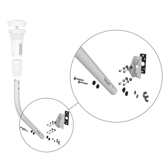 Alt view image 10 of 14 - Tempest Original Universal Mount - Adjustable Outdoor Weather Station Mounting Kit - Easy Installation, Solid Structure, Weather Proof