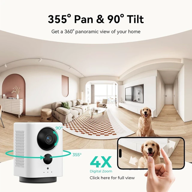 Alt view image 13 of 14 - LIWAN 4G LTE Cellular Security Camera Indoor Wireless, No WiFi Security Camera for Home/Baby/Pet/Elderly, 7800mAh Rechargeable Battery Powered, 2K 360° PTZ, AI Human Detection, Built-in SIM Card