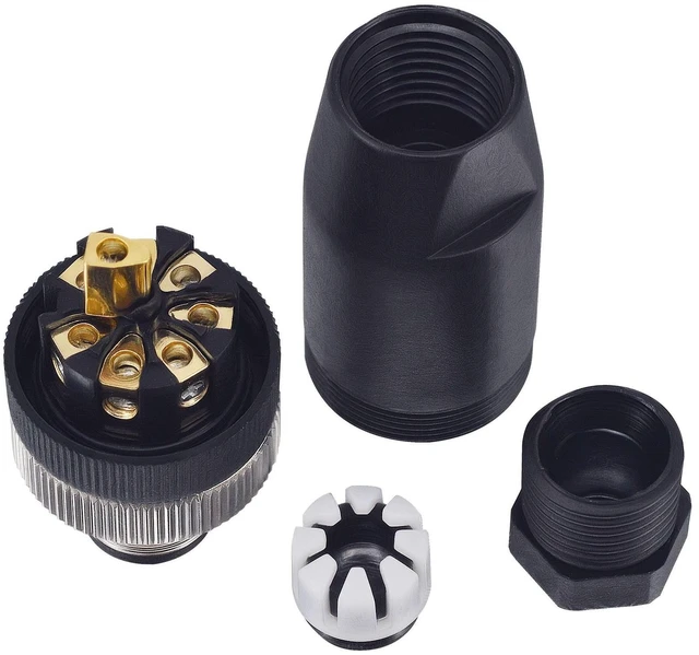 Alt view image 7 of 10 - Lonlonty M12 8 Pin Male & Female Socket Panel Aviation Wire Connector,12mm Industrial Circular Connector, Outdoor Waterproof IP67,4 Sets