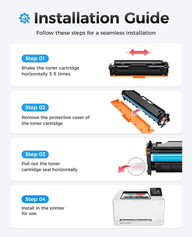 Alt view image 9 of 10 - 201X Toner Cartridge Set 4-Pack High Yield Replacement for HP 201X 201A CF400X CF401X CF402X CF403X Compatible for HP Color LaserJet Pro MFP M277dw M277n M277c6 M252dw M252n Printer Ink M277 M252 Copy