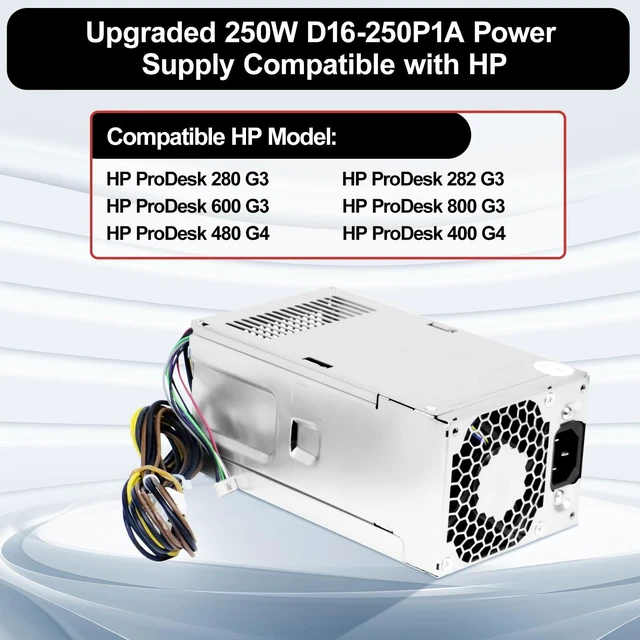 Alt view image 7 of 10 - LXun Upgrad D16-250P1A L08417-002 250W Power Supply Compatible with HP ProDesk 280 282 600 800 G3 480 400 G4 PCH022 L08417-004 901760-002 901761-001 901760-001 PA-2251-5 D16-250P2A Power Supply