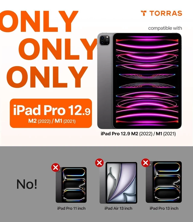 Alt view image 7 of 10 - TORRAS for iPad Pro 12.9 inch Case 2022 M2 & 2021 M1, Ultra Stable Stand, Multiple Adjustable Viewing Angles, Slim Protective Kickstand Cover, Translucent iPad Pro 12.9 Case with Pencil Holder, Black