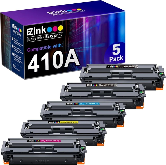 Alt view image 7 of 12 - E-Z Ink Compatible 410A Toner Cartridge Replacement for HP 410A 410X 410 CF410A CF411A CF412A CF413A Color Laserjet Pro MFP M477fnw M477fdw M477fdn M452dn M452nw M477 Printer (5 Pack)