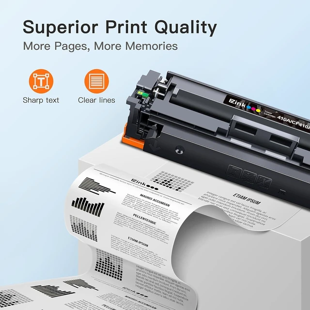Alt view image 10 of 12 - E-Z Ink Compatible 410A Toner Cartridge Replacement for HP 410A 410X 410 CF410A CF411A CF412A CF413A Color Laserjet Pro MFP M477fnw M477fdw M477fdn M452dn M452nw M477 Printer (5 Pack)