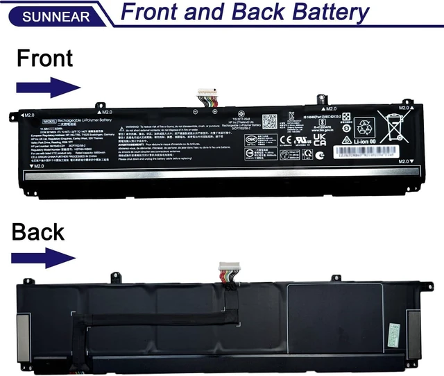 Alt view image 9 of 12 - 83Wh WK06XL M41711-005 Laptop Battery for HP Omen 16-wf 16-XD 16-B 16-C 16-K 16-N 16-xf 16-wd 17-CK1 17-CK2 17-CM2 HP Victus 16-r 16-S Hp Envy 24-cs0xxx WK06083XL-PL 11.58V 6880mAh