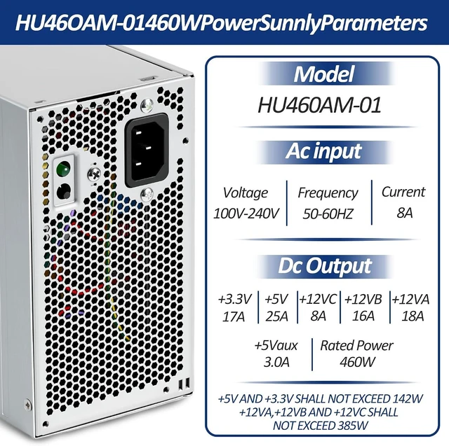 Alt view image 10 of 14 - Upgraded HU460AM-01 WC1T4 D460AM-03 460W Power Supply Compatible with Dell XPS 7100 8000 8100 8300 8500 8700 8900 8910 8920 8930 Alien-Ware Aurora R5 R6 R7