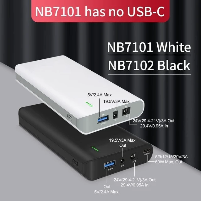 Alt view image 10 of 14 - Talentcell Lithium ion Battery Pack NB7102, Rechargeable 17500mAh 64.75Wh Li-ion Power Bank with DC 24/19/5V and USB-C 5/9/12/15/20V Output for Laptop, Notebook, Smartphone, Camera and More