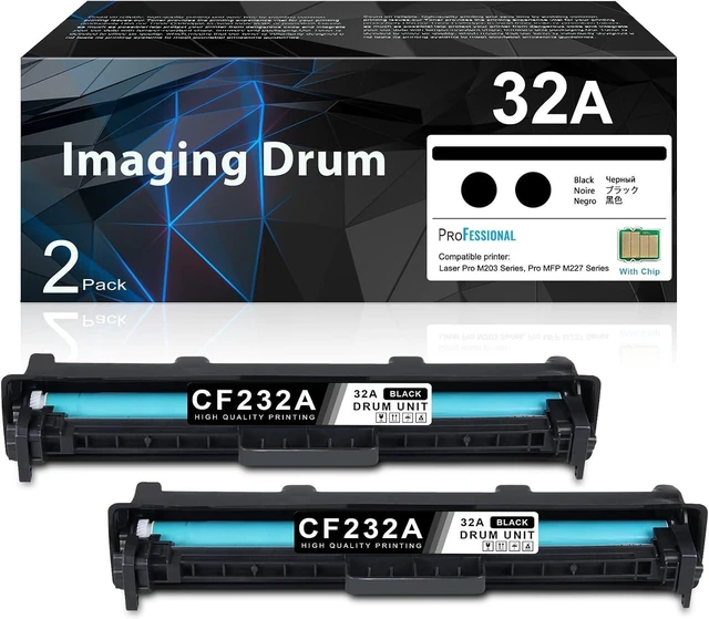 Alt view image 8 of 14 - 32A Imaging Drum Black Extra High-Yield 2-Pack | 32A CF232A Imaging Drum Replacement for HP 32A Drum Unit CF232A Compatible with Laser Pro M203 Series, Pro MFP M227fdn, M227fdw Printer | CF232A