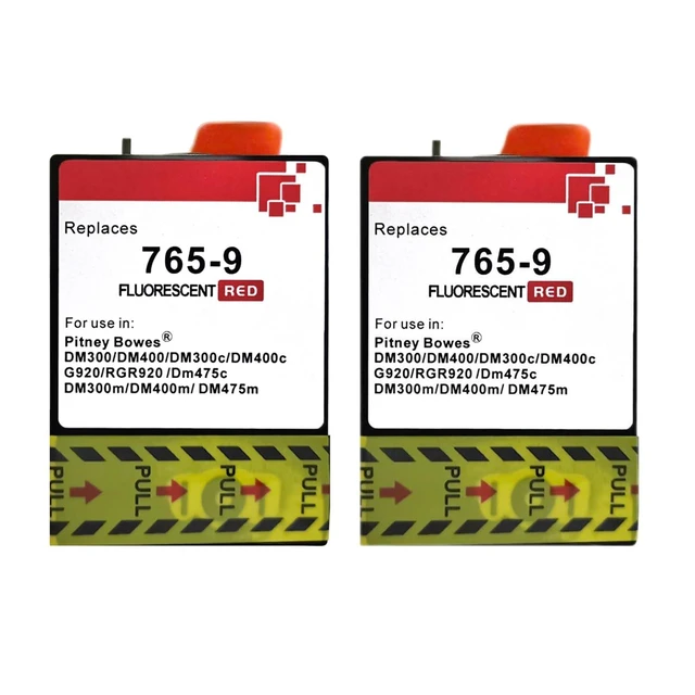 Alt view image 6 of 10 - Prizmox 765-9 Red Ink Cartridge Compatible for Pitney Bowes 765-9 Postage Ink Cartridges fo SendPro C Auto DM300c DM400c DM450c DM475c Postage Meters(2-Pack)