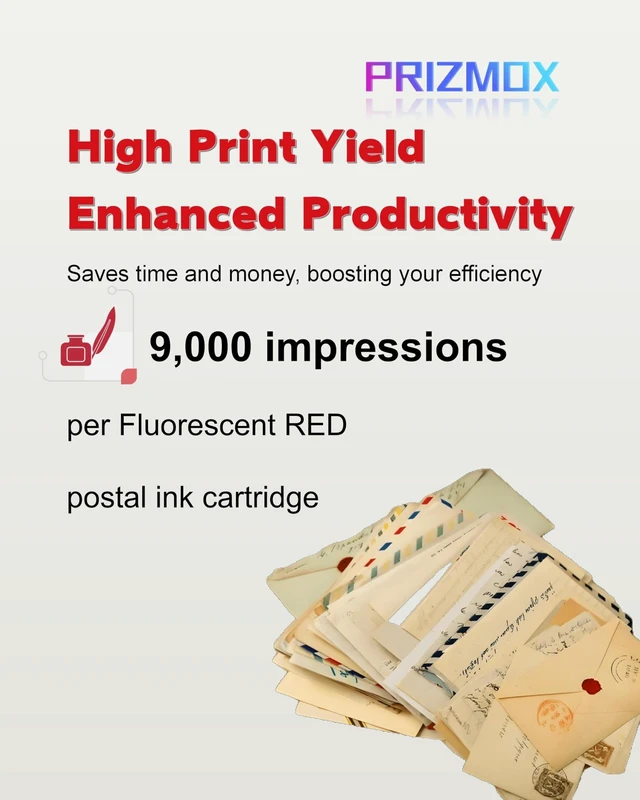 Alt view image 10 of 10 - Prizmox 765-9 Red Ink Cartridge Compatible for Pitney Bowes 765-9 Postage Ink Cartridges fo SendPro C Auto DM300c DM400c DM450c DM475c Postage Meters(2-Pack)