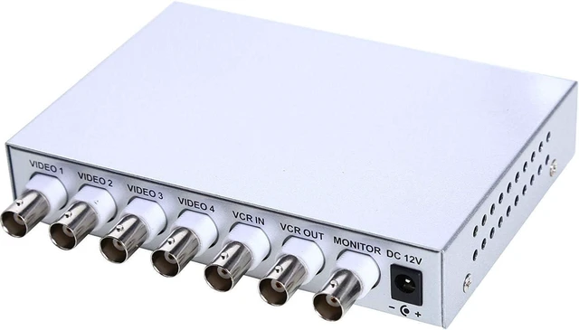 Alt view image 9 of 10 - UHPPOTE 4 Channel Color Quad System Video Splitter CCTV DVR Camera Processor Remote Control with 7 BNC Adapter