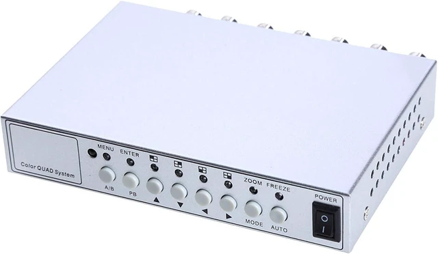 Alt view image 8 of 10 - UHPPOTE 4 Channel Color Quad System Video Splitter CCTV DVR Camera Processor Remote Control with 7 BNC Adapter