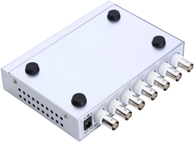 Alt view image 10 of 10 - UHPPOTE 4 Channel Color Quad System Video Splitter CCTV DVR Camera Processor Remote Control with 7 BNC Adapter