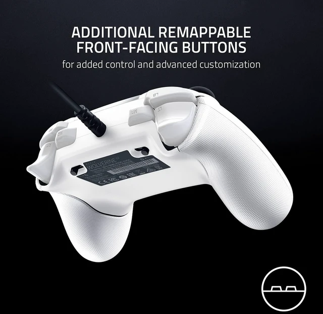 Alt view image 10 of 14 - Wired Gaming Controller for Xbox Series X|S, Xbox One, PC: Remappable Front-Facing Buttons - Mecha-Tactile Action Buttons and D-Pad - Trigger Stop-Switches - White
