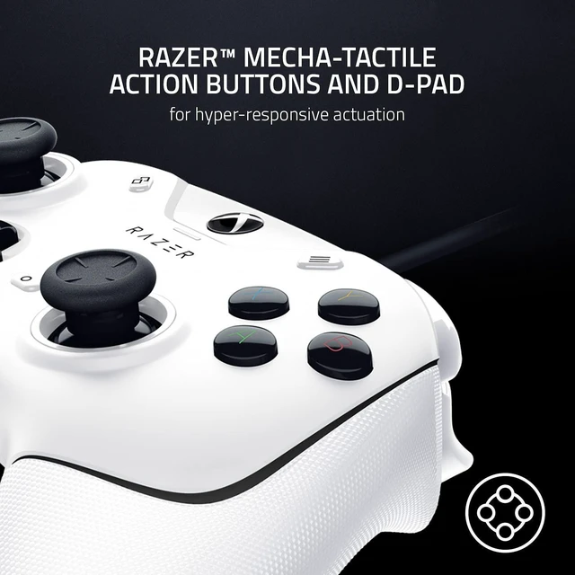 Alt view image 11 of 14 - Wired Gaming Controller for Xbox Series X|S, Xbox One, PC: Remappable Front-Facing Buttons - Mecha-Tactile Action Buttons and D-Pad - Trigger Stop-Switches - White