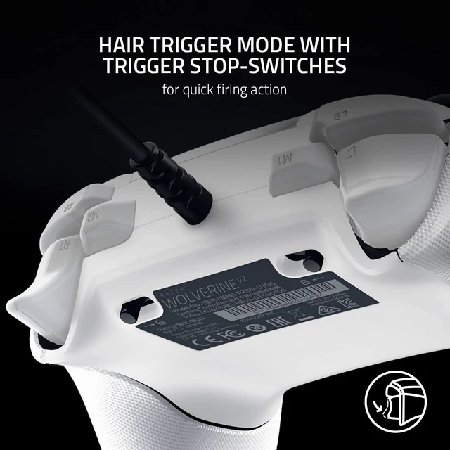 Alt view image 12 of 14 - Wired Gaming Controller for Xbox Series X|S, Xbox One, PC: Remappable Front-Facing Buttons - Mecha-Tactile Action Buttons and D-Pad - Trigger Stop-Switches - White