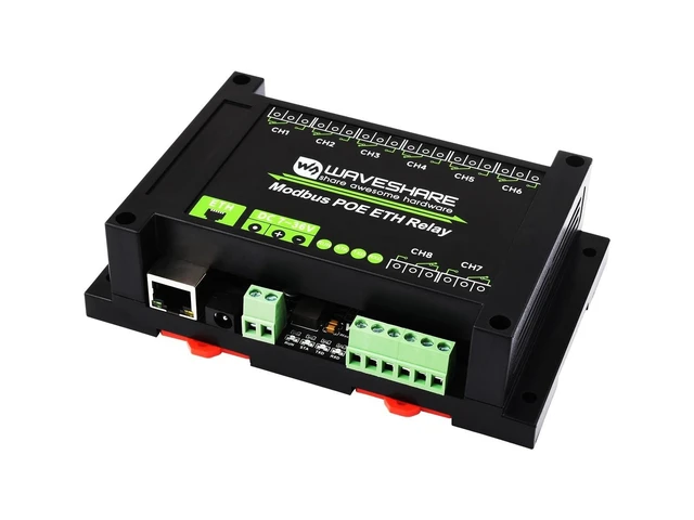 Alt view image 6 of 10 - Modbus POE ETH Relay 8-CH Ethernet Relay Module Supports Sending Modbus RTU/Modbus TCP Protocol Commands via Ethernet Port to Control Relay and Various Devices