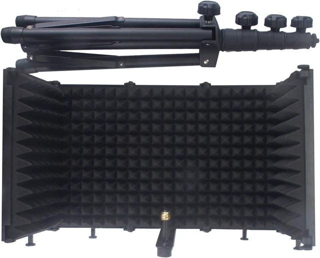 Alt view image 12 of 12 - GLEAM Microphone Isolation Shield - Tripod Stand 2 ft 6" to 5 ft 10" Height Adjustable Stand Compatible w/Blue Yeti, AT2020, AKG, Rode Microphones