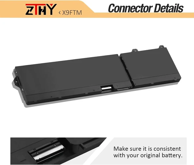 Alt view image 11 of 14 - X9FTM Laptop Battery Replacement for Dell Precision 7770 7670 7780 7680 Mobile Workstation Series P114F P114F001 P114F002 P115F P115F001 P115F002 05JMD8 965V4 05JMD8 0965V4 0X9FTM 11.55V 93Wh 6-Cell