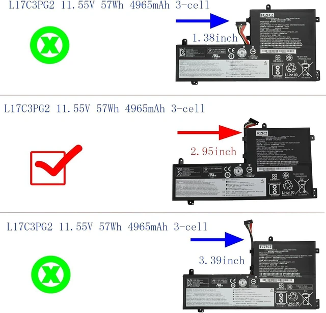 Alt view image 8 of 12 - L17C3PG2 Battery 57Wh Replacement for Lenovo Legion Y530-15ICH-1060 Y540-15IRH Y545 Y7000-2019 Y7000P-1060 Series SB10W67182 5B10W67279 5B10W69457 5B10T31045 5B10Q88559 L17M3PG2 11.55V