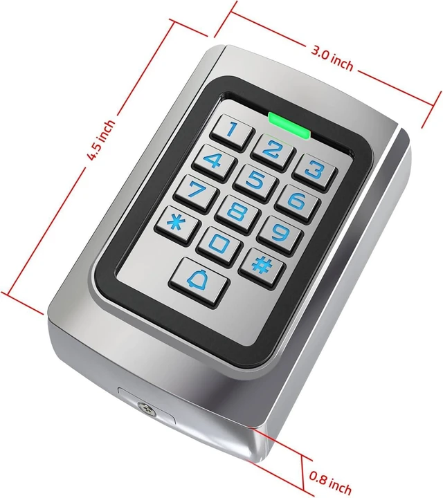 Alt view image 12 of 14 - Universal Access Control Keypad, 12V DC Wireless WiFi TUYA Door Keypad, PIN Code & ID Card Metal Key pad, IP68 Waterproof, 2000 Users, for Garage Door, Gate Opener and Access Control Systems