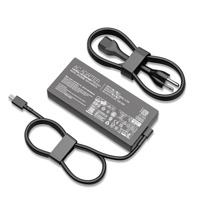 Alt view image 6 of 10 - 240W 20V 12A Laptop Charger AC Adapter Replacement for Asus ROG Zephyrus G14 G16 GU605 GU605MI TUF A14 A16 A18 ROG Flow Z13 ProArt PX13 P16 0A001-01120600 A20-200P1A A20-240P1A 200W Power Supply Co