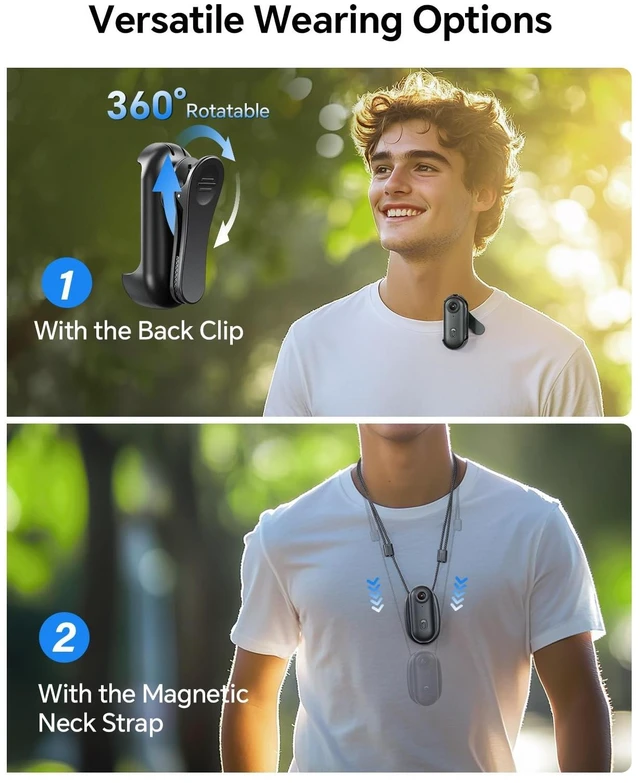 Alt view image 14 of 14 - W4 4K Mini Body Camera,128G Wearable Camera with 360°Rotatable Clip & Magnetic Clip, Thumb Size, 96 Minutes for Recording, Easy to Use for Lecture, Traveling, Pet Walking and Outdoors