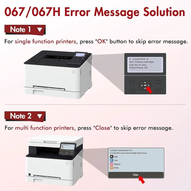 Alt view image 12 of 12 - 067H 067 Toner Cartridge Set MF654CDW Compatible Replacement for Canon Color ImageCLASS MF656CDW MF655CDW MF653CDW LBP632CDW LBP633CDW MF650C LBP630C MF652Cdw MF651Cw Printer 4 Pack High Yield Ink