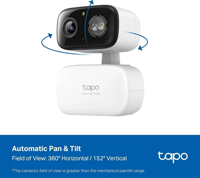 Alt view image 10 of 14 - Tapo 2K Indoor/Outdoor Pan/Tilt Wired Security Camera - Baby Monitoring, Person & Baby Cry Detection, 360° Motion Tracking, Night Vision, No-Subscription Local Storage or Optional Cloud, C216 (2-Pack)