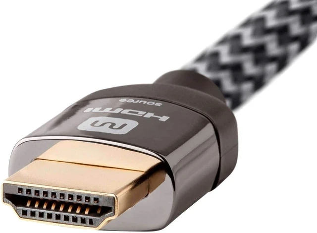 Alt view image 9 of 10 - Monoprice 4K Braided High Speed HDMI Cable - CL3 In Wall Rated, YCbCr 4:4:4, 18Gbps, Active, 60 Feet, Gray