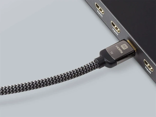 Alt view image 10 of 10 - Monoprice 4K Braided High Speed HDMI Cable - CL3 In Wall Rated, YCbCr 4:4:4, 18Gbps, Active, 60 Feet, Gray