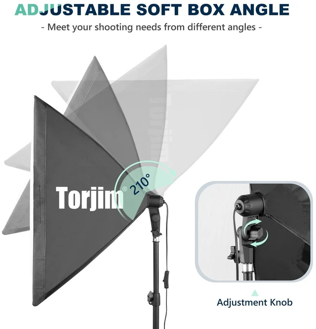 Alt view image 10 of 14 - Softbox Photography Lighting Kit, 2Pcs 27" x 27" Professional Soft Box | 3000K-7500K 85W LED Bulbs with Remote, Photography Continuous Lighting Kit for Studio Lights, Portrait, Video Recording