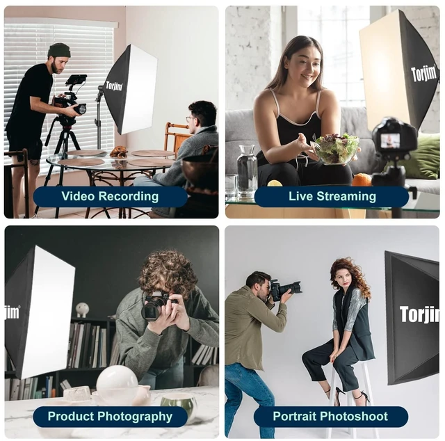 Alt view image 14 of 14 - Softbox Photography Lighting Kit, 2Pcs 27" x 27" Professional Soft Box | 3000K-7500K 85W LED Bulbs with Remote, Photography Continuous Lighting Kit for Studio Lights, Portrait, Video Recording