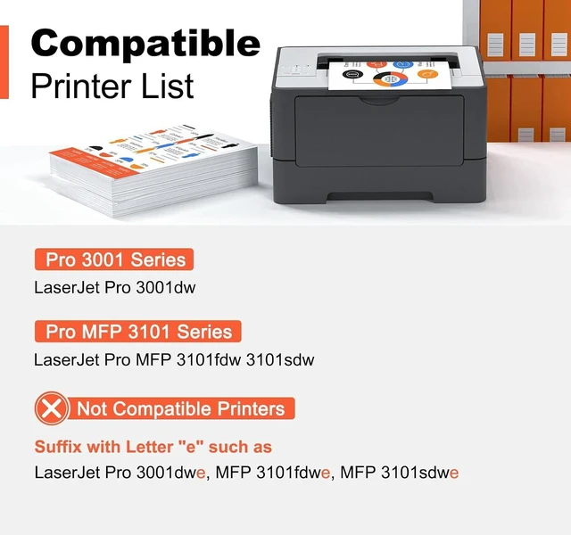 Alt view image 9 of 14 - 138A Black Toner Cartridge Compatible for HP MFP 3101fdw 3101sdw 3001dw