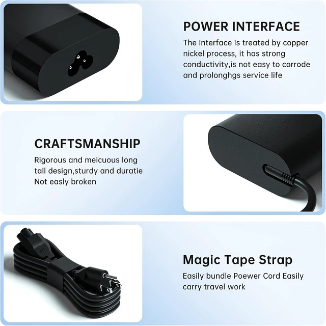 Alt view image 11 of 14 - 140W USB C Charger Compatible with HP OMEN Transcend 14 14-fb0000 14t-fb1000, for HP Spectre X360 2-in-1 16-aa0023dx TPN-LA29 N22270-001 Laptop Adapter Cord