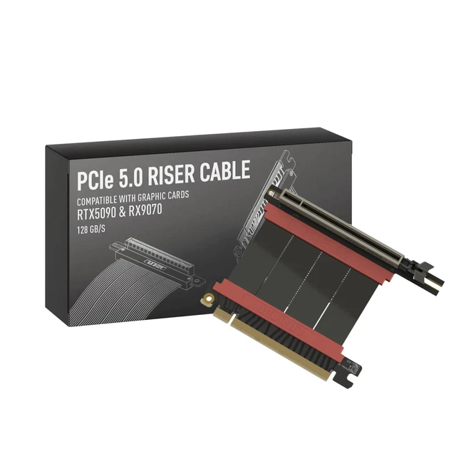 Alt view image 6 of 10 - LINKUP PCIE 5.0 Riser Cable ^^ for Vertical GPU Mount ^^ Left Angle ^^ Graphics Card GPU Ready ^^ Usable with PCIe 4.0 & RX9070/ RTX5090 ^^ 5cm (Total Length: 9cm)
