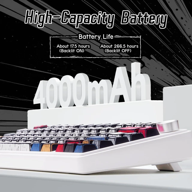 Alt view image 10 of 14 - Wireless Mechanical Keyboard,Creamy Keyboard with RGB Backlit Hot Swappable, 81 Keys 75% Layout Gaming Keyboard, Bluetooth/2.4GHz/Type-C, Creamy Sounding - Reaper Switches