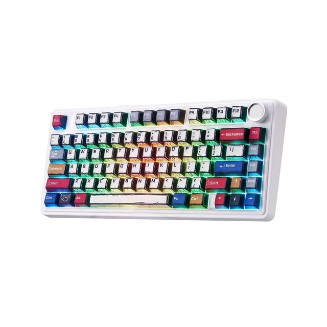 Alt view image 8 of 14 - Wireless Mechanical Keyboard,Creamy Keyboard with RGB Backlit Hot Swappable, 81 Keys 75% Layout Gaming Keyboard, Bluetooth/2.4GHz/Type-C, Creamy Sounding - Reaper Switches