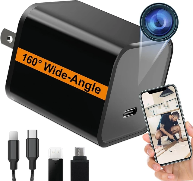 Alt view image 8 of 14 - ALPHA TECH WiFi Smart Camera Charger with Premium Wide-Angle 160° Live Remote View 2.4G/5G WiFi Best Mini TypeC Plug Camera for Pets & Home Real Time Monitoring - iOS Android App