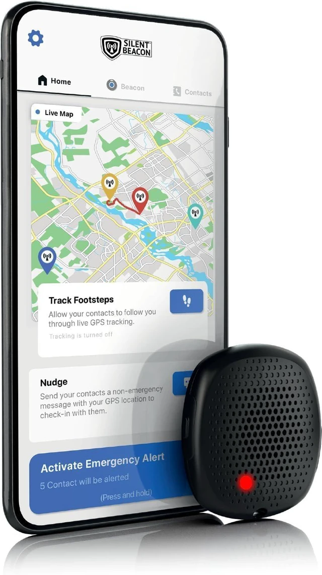 Alt view image 8 of 14 - Panic Button for Personal Safety Silent Beacon Bluetooth Emergency Alert with 2-Way Calls, Text & Email. Speaker & Mic, Wearable Rechargeable, Key Finder, 5 Modes for Workers, Families, Offices.