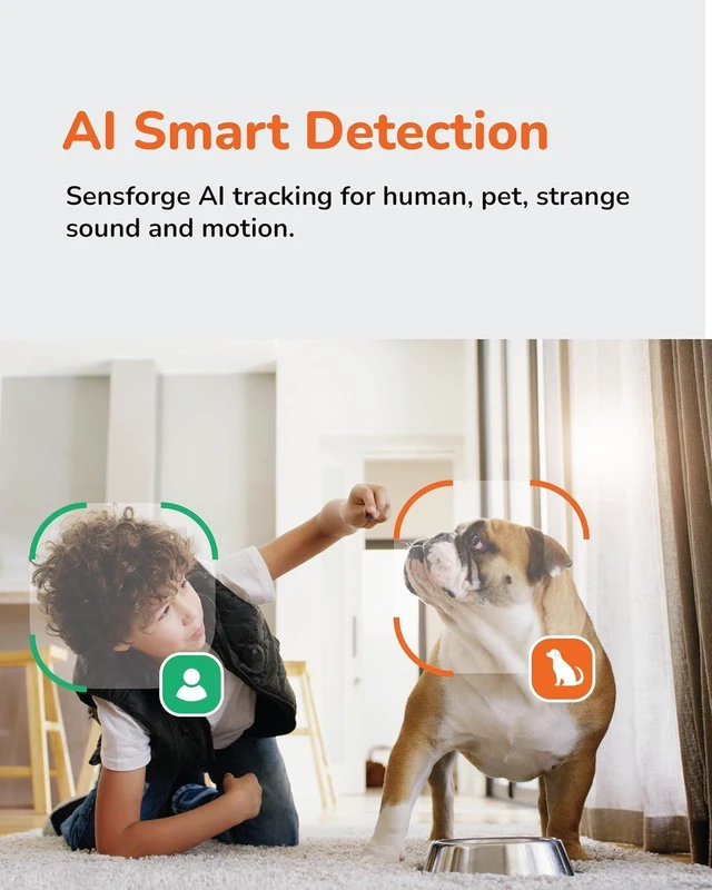 Alt view image 11 of 14 - Sensforge 2.5K Indoor Pan-Tilt Dome Security Camera (2-Pack), AI Human & Pet Detection, 360° Coverage, Two-Way Audio, Dual-Band Wi-Fi (2.4G/5G), 64GB SD Card Included, No Monthly Fees