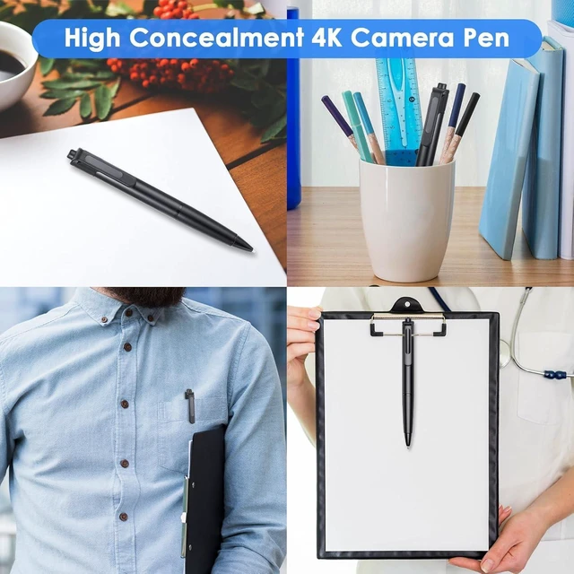 Alt view image 11 of 14 - 2.7K Small Cam Security Camera, 64 GB Portable Camera Pen, Mini Cam Pen (Glossy Black)