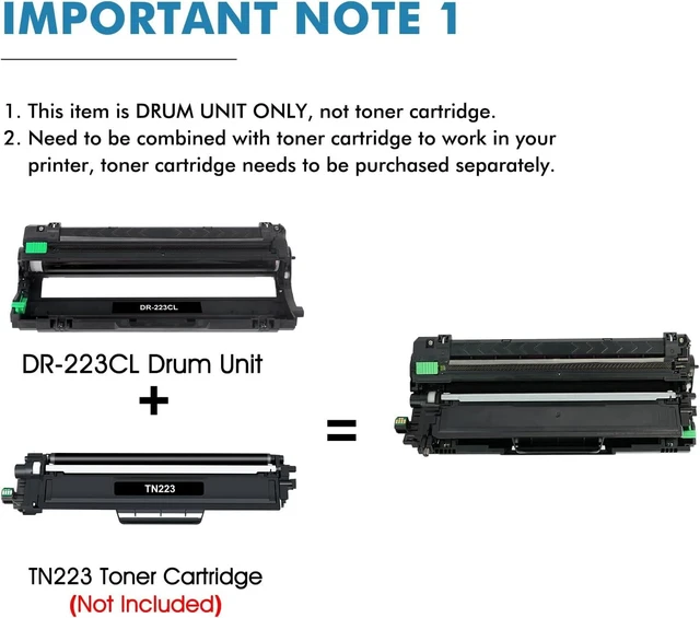 Alt view image 9 of 14 - DR223CL Drum Unit Set 4-Pack High Yield Compatible Replacement for Brother DR223CL DR-223CL DR223 DR-223 for MFC-L3770CDW MFC-L3750CDW MFC-L3710CW HL-L3230CDW HL-L3290CDW HL-L3210CW Printer (KCMY)
