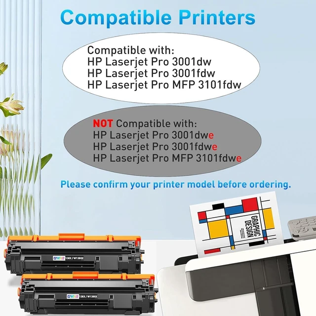 Alt view image 9 of 14 - Compatible Toner Cartridge Replacement for HP 138X W1380X 138A W1380A Works with Pro 3001dw 3001fdw MFP 3101fdw Printer (Black, 2-Pack)
