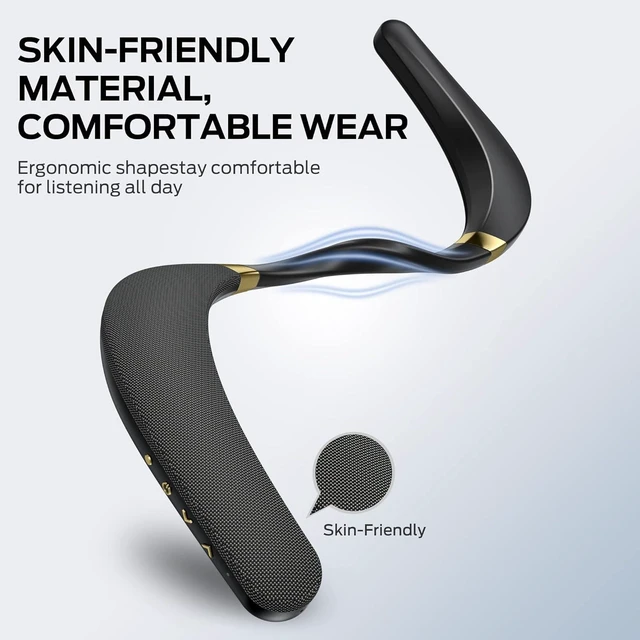 Alt view image 11 of 14 - Monster Boomerang Neckband Bluetooth Speaker, Neck Wireless Wearable Speaker with 12H Playtime, True 3D Stereo Sound, Portable Soundwear, IPX7 Waterproof, for Home Sport Outdoor