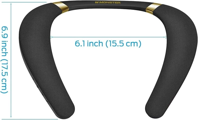Alt view image 10 of 14 - Monster Boomerang Neckband Bluetooth Speaker, Neck Wireless Wearable Speaker with 12H Playtime, True 3D Stereo Sound, Portable Soundwear, IPX7 Waterproof, for Home Sport Outdoor
