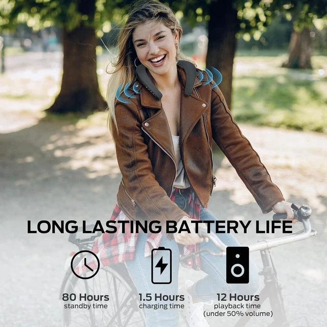 Alt view image 13 of 14 - Monster Boomerang Neckband Bluetooth Speaker, Neck Wireless Wearable Speaker with 12H Playtime, True 3D Stereo Sound, Portable Soundwear, IPX7 Waterproof, for Home Sport Outdoor