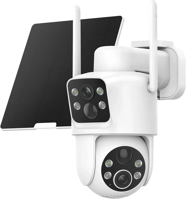 Alt view image 8 of 14 - TKENPRO Dual Lens Solar Security Cameras Wireless Outdoor, 2K Full HD Video, 360° View Pan/Tilt Home Security Camera with Color Night Vision, Easy to Install, PIR Alarm, 2.4GHz WiFi