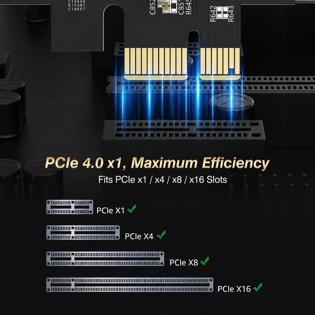 Alt view image 11 of 14 - 10Gb PCIe Network Card, VunLink 10GbE RJ45 Ethernet Card with Realtek RTL8127AT, Multi-Gig 10G/5G/2.5G/1G NIC Adapter for PC, NAS & Server, PCIe 4.0 x1, Windows 10/11/Linux
