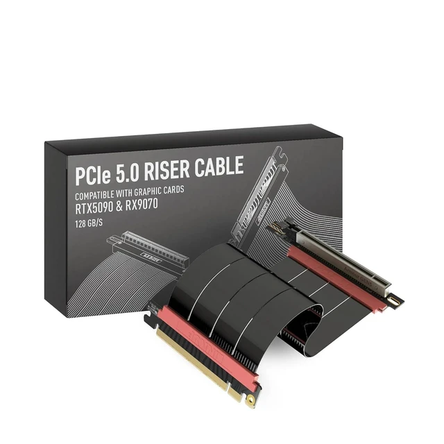 Alt view image 8 of 14 - LINKUP PCIE 5.0 Riser Cable | for Vertical GPU Mount | Right Angle | Graphics Card GPU Ready | Usable with PCIe 4.0 & RX 9070/ RTX5090 | 20cm (Total Length: 24cm)
